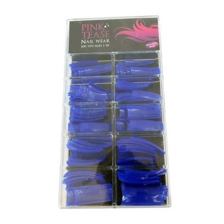 Pinke Tease - Nageltippar 100 st - Blå