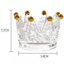 Penselhållare i glas formad som en krona - Guld - Penselställ / Penselstativ -glamandbeauty.se