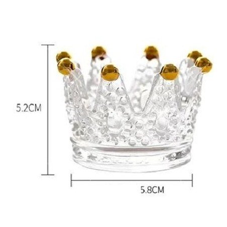 Penselhållare i glas formad som en krona - Guld