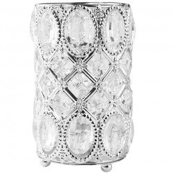 Penselhållare / penselställ - Silver - Vackert dekorerad - Penselställ / Penselstativ -glamandbeauty.se