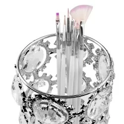 Penselhållare / penselställ - Silver - Vackert dekorerad - Penselställ / Penselstativ -glamandbeauty.se Penselhållare / penselställ - Silver - Vackert dekorerad - Penselställ / Penselstativ -glamandbeauty.se