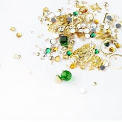 Dekorationer - Mix - Gold - 04 - Erinite - Mix glitter / dekorationer -glamandbeauty.se