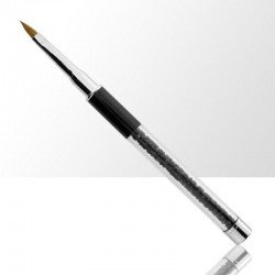 Akryl pensel med stenar - Storlek: 2 - Svart - Akryl -glamandbeauty.se
