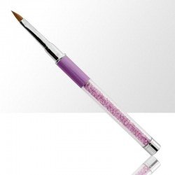 Akryl pensel med stenar - Storlek: 4 - Lila - Akryl -glamandbeauty.se