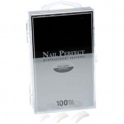 Neutrala nageltippar - Nail Perfect - Fast curve - 100 st -Naturella / Clear / Vita -glamandbeauty.se