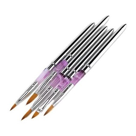 Penslar med naturborst - Akryl - Cat tounge - 2, 4, 6, 8, 10 mm