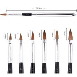 Penslar 6-pack med naturborst - Cat tounge - Metall / Svart - Set -glamandbeauty.se
