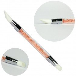 Dubbelsidig silikon pensel - Med Zirkoner - 003 - Silikon -glamandbeauty.se