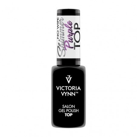 Top coat - Shimmer Purple No Wipe - 8 ml - Victoria Vynn