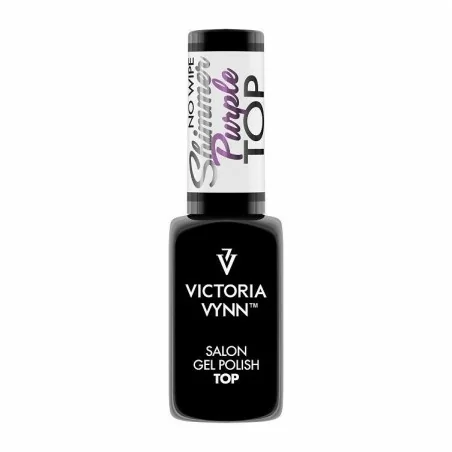 Top coat - Shimmer Purple No Wipe - 8 ml - Victoria Vynn