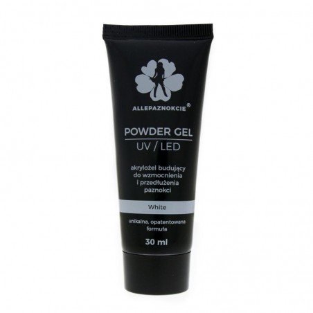 Akrylgel - Powder gel - White 30 ml - Allepaznokcie
