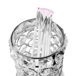 Penselhållare / penselställ - Silver - Vackert dekorerad - Penselställ / Penselstativ -glamandbeauty.se