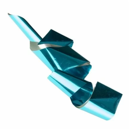 Nagelfolie / folie - för nageldekorationer - Krom - Turkos - 1m