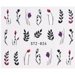 Vattendekaler - Växter - STZ-826 - För naglar - Vattendekaler / Stickers -glamandbeauty.se