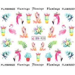 Vattendekaler - Flamingo - BN-920 - För naglar - Vattendekaler / Stickers -glamandbeauty.se