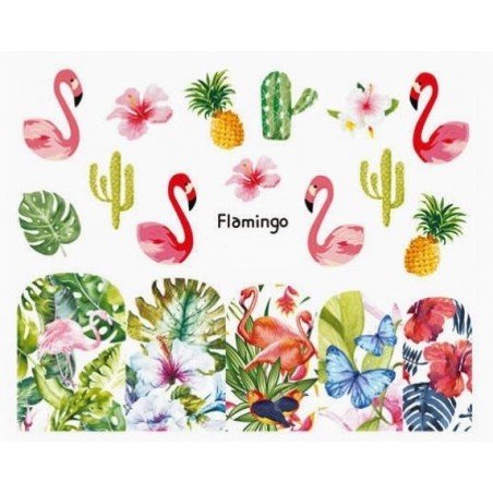 Vattendekaler - Flamingo - BN-913 - För naglar
