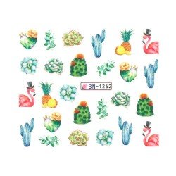 Vattendekaler - Kaktus - BN-1262 - För naglar - Vattendekaler / Stickers -glamandbeauty.se