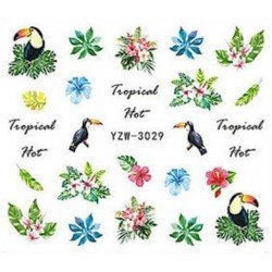 Vattendekaler - Tropisk - YZW-3029 - För naglar - Vattendekaler / Stickers -glamandbeauty.se
