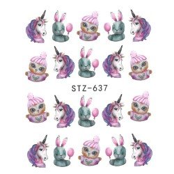Vattendekaler - Djur - STZ-637 - För naglar - Vattendekaler / Stickers -glamandbeauty.se