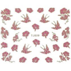 Vattendekaler - Rött tema - TJ039 - För naglar - Vattendekaler / Stickers -glamandbeauty.se