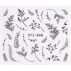 Vattendekaler - Växter - STZ-808 - För naglar - Vattendekaler / Stickers -glamandbeauty.se