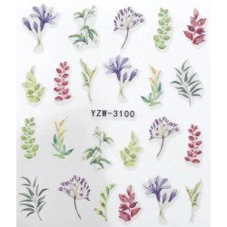 Vattendekaler - Växter - YZW-3100 - För naglar - Vattendekaler / Stickers -glamandbeauty.se