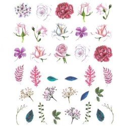 Vattendekaler - Blommor - STZ-715 - För naglar - Vattendekaler / Stickers -glamandbeauty.se