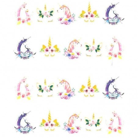 Vattendekaler - Unicorn - STZ-617 - För naglar