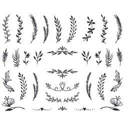 Vattendekaler - Växter - STZ-811 - För naglar - Vattendekaler / Stickers -glamandbeauty.se