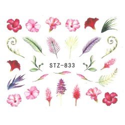 Vattendekaler - Växter - STZ-833 - För naglar - Vattendekaler / Stickers -glamandbeauty.se