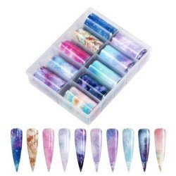 Nagelfolie / folie - Set 10 färger - 100 cm / st - Nagelfolie -glamandbeauty.se Nagelfolie / folie - Set 10 färger - 100 cm / st - Nagelfolie -glamandbeauty.se