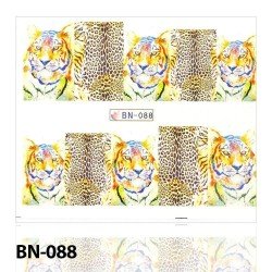 Vattendekaler - Tiger och Leopard - BN-088 - För naglar - Vattendekaler / Stickers -glamandbeauty.se