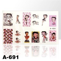 Vattendekaler - Pinup - A691 - För naglar - Vattendekaler / Stickers -glamandbeauty.se