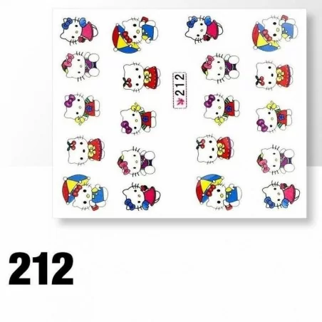 Vattendekaler - Hello Kitty - 212 - För naglar