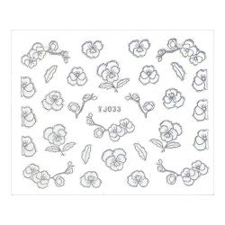 Vattendekaler - Blommor - TJ-033 - För naglar - Vattendekaler / Stickers -glamandbeauty.se