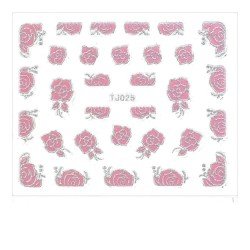Vattendekaler - Blommor - TJ-025 - För naglar - Vattendekaler / Stickers -glamandbeauty.se