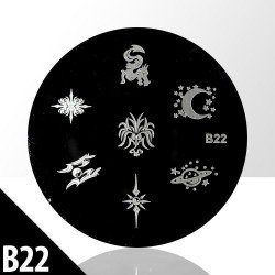 Stämpelplatta - Nageldekorationer - B22 - Rund - Stämpelplattor -glamandbeauty.se Stämpelplatta - Nageldekorationer - B22 - Rund - Stämpelplattor -glamandbeauty.se