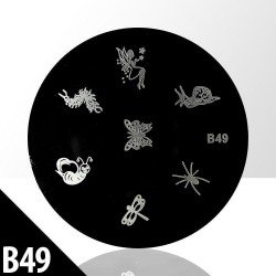 Stämpelplatta - Nageldekorationer - B49 - Rund - Stämpelplattor -glamandbeauty.se Stämpelplatta - Nageldekorationer - B49 - Rund - Stämpelplattor -glamandbeauty.se