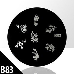 Stämpelplatta - Nageldekorationer - B83 - Rund - Stämpelplattor -glamandbeauty.se Stämpelplatta - Nageldekorationer - B83 - Rund - Stämpelplattor -glamandbeauty.se