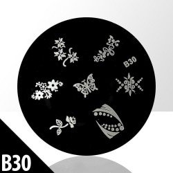Stämpelplatta - Nageldekorationer - B30 - Rund - Stämpelplattor -glamandbeauty.se Stämpelplatta - Nageldekorationer - B30 - Rund - Stämpelplattor -glamandbeauty.se
