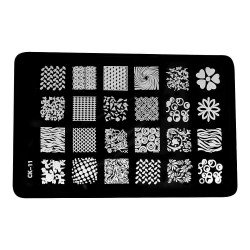 Stämpelplatta - Nageldekorationer - CK11 - Rektangel - Stämpelplattor -glamandbeauty.se Stämpelplatta - Nageldekorationer - CK11 - Rektangel - Stämpelplattor -glamandbeauty.se