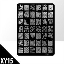 Stämpelplatta - Nageldekorationer - XY15 - Rektangel - Stämpelplattor -glamandbeauty.se Stämpelplatta - Nageldekorationer - XY15 - Rektangel - Stämpelplattor -glamandbeauty.se