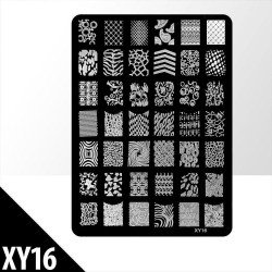 Stämpelplatta - Nageldekorationer - XY16 - Rektangel - Stämpelplattor -glamandbeauty.se Stämpelplatta - Nageldekorationer - XY16 - Rektangel - Stämpelplattor -glamandbeauty.se
