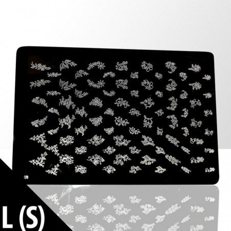 Stämpelplatta - Nageldekorationer - L(S) - Rektangel