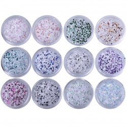Dekorations set - Glitter - 12 Kulörer - 3 ml / burk - Set - Glitter / Pulver -glamandbeauty.se Dekorations set - Glitter - 12 Kulörer - 3 ml / burk - Set - Glitter / Pulver -glamandbeauty.se