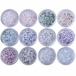 Dekorations set - Glitter - 12 Kulörer - 3 ml / burk - Set - Glitter / Pulver -glamandbeauty.se