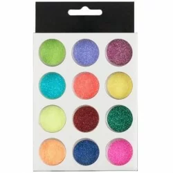 Dekorations set - Glitter - 12 Kulörer - 3 ml / burk - Set - Glitter / Pulver -glamandbeauty.se Dekorations set - Glitter - 12 Kulörer - 3 ml / burk - Set - Glitter / Pulver -glamandbeauty.se