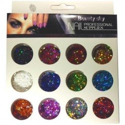 Dekorations set - Glitter - Romber - 12 Kulörer - Set - Glitter / Pulver -glamandbeauty.se Dekorations set - Glitter - Romber - 12 Kulörer - Set - Glitter / Pulver -glamandbeauty.se