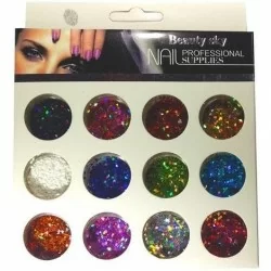 Dekorations set - Glitter - Romber - 12 Kulörer - Set - Glitter / Pulver -glamandbeauty.se Dekorations set - Glitter - Romber - 12 Kulörer - Set - Glitter / Pulver -glamandbeauty.se