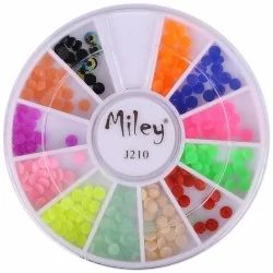 Rundel - Miley - J210 - Nageldekorationer - Ca: 250 st - Rundlar -glamandbeauty.se